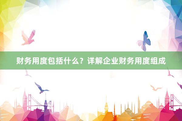 财务用度包括什么？详解企业财务用度组成