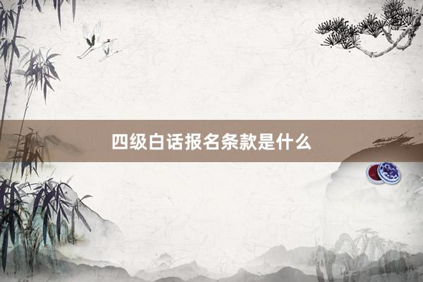 四级白话报名条款是什么
