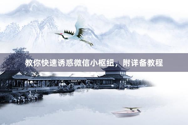 教你快速诱惑微信小枢纽，附详备教程